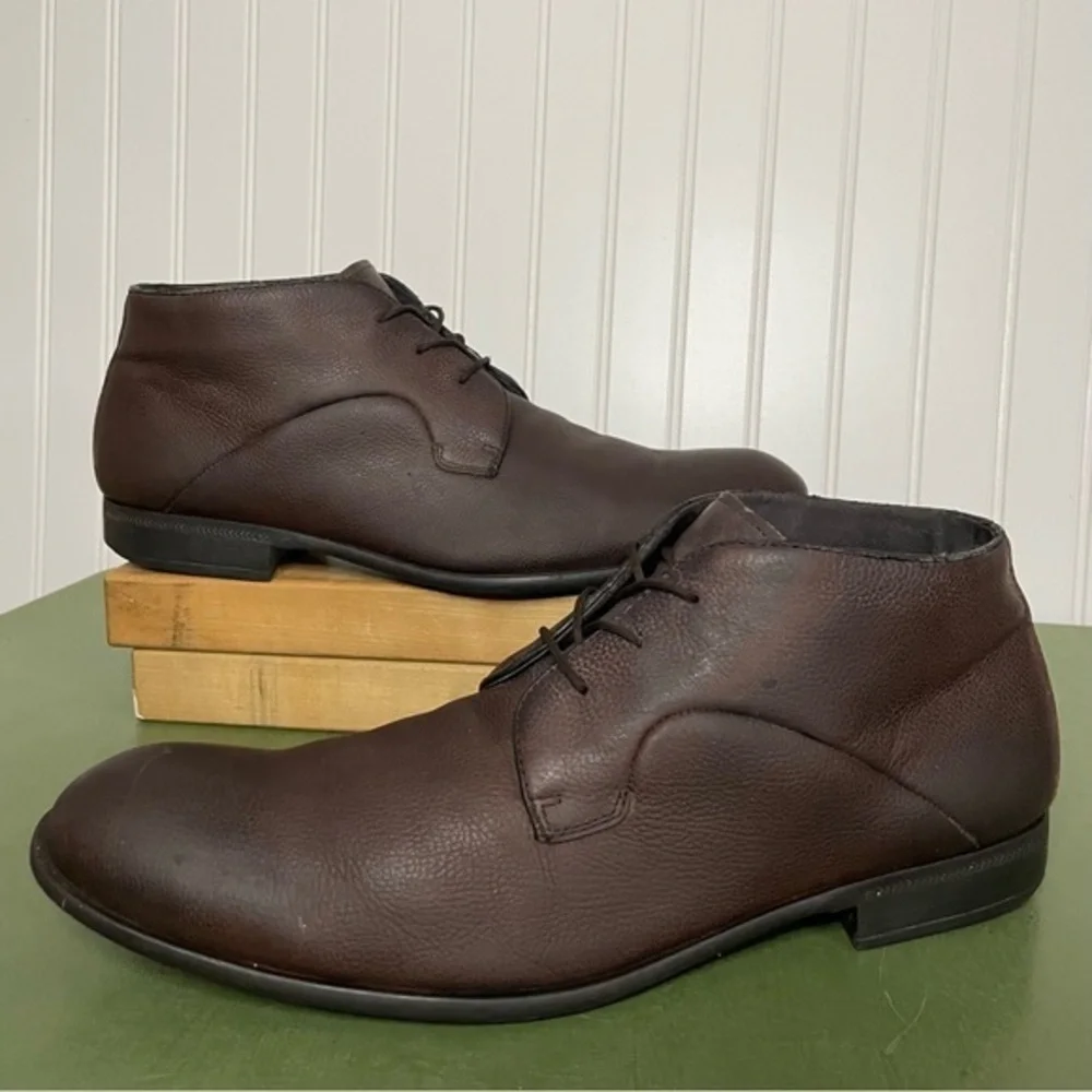 John Varvatos Classic 3-Eyelet Low Boots/Oxfords in Brown Leather